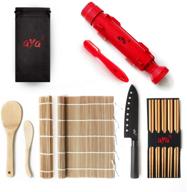 🍣 sushi making kit - aya bazooka kit with sushi knife - video tutorials - sushi maker set - 2 bamboo mats - paddle spreader - 5 x chopsticks logo