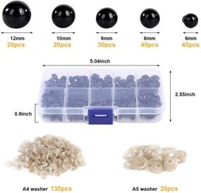 img 3 attached to 👀 150Pcs Craft Safety Eyes Set with Washers – 6-12mm Plastic Safety Eyes for DIY Teddy Bear, Amigurumi Stuffed Animals, Crochet Projects, Puppet Toys, and DIY Crafts