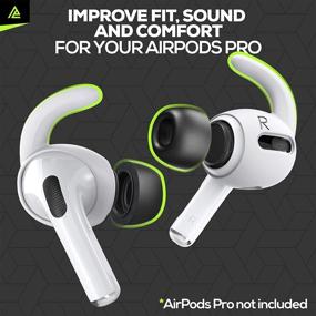 img 2 attached to 🎧 Комплект насадок и крючков из пены Memory Foam для Apple AirPods Pro - 3 пары (насадки S, M, L, белые крючки)