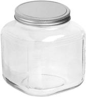 🏺 anchor hocking set of 4, 1-gallon cracker jars with lid - brushed aluminum logo