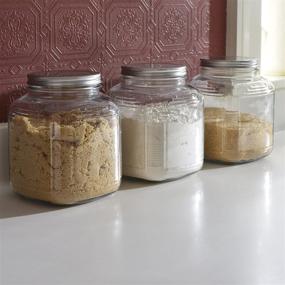 img 3 attached to 🏺 Anchor Hocking Set of 4, 1-Gallon Cracker Jars with Lid - Brushed Aluminum