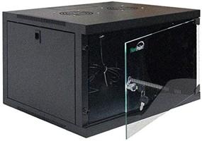 img 3 attached to 🗄️ NavePoint 6U Wall Mount Network Server Data Cabinet Rack with Locking Glass Door - Sleek Black Design