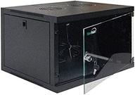 🗄️ navepoint 6u wall mount network server data cabinet rack with locking glass door - sleek black design logo