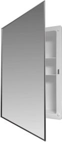 img 3 attached to 🪞 Recessed Framed Mirror Bright Steel Medicine Cabinet by Mirrors and More - Fixed Shelf for Bathroom and Kitchen - 16" x 22