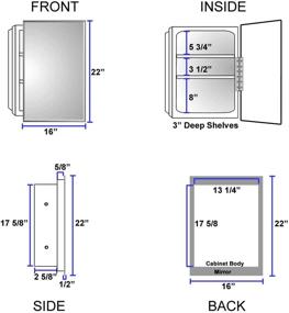 img 1 attached to 🪞 Recessed Framed Mirror Bright Steel Medicine Cabinet by Mirrors and More - Fixed Shelf for Bathroom and Kitchen - 16" x 22