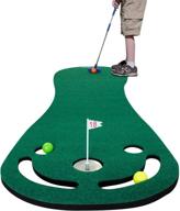 🏌️ kofull golf putting green mats set - includes 29-inch golf putter, 3 golf balls, training aid put cup &amp; flags - indoor outdoor practicing putt green carpet for children logo