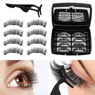 👁️ allnice magnetic eyelashes: dual magnets, no glue, 3d reusable false eyelashes - natural look, 8 pieces/set logo
