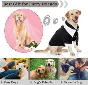 img 1 attached to 🐶 Stylish Dog Formal Suits: Tuxedo Costume Vest Set with Detachable Tie Collar for Weddings & Parties - Small, Medium, Large Dogs - Labrador, Samo, Bulldogs & More!