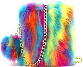 img 4 attached to 🐆 Leopard Faux Fur Crossbody Bag for Women - Smooth & Fluffy Handbags with Wallet