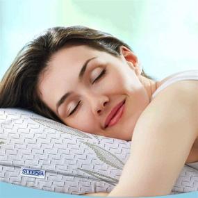 img 3 attached to Бамбуковая подушка - подушка высокого качества для сна - подушка из памяти с покрытием, стираемым в стиральной машине - регулируемая (стандартная)