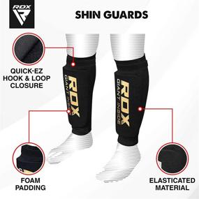 img 3 attached to RDX Shin Guards: SATRA Approved Leg Protectors for Muay Thai, Kickboxing, MMA, BJJ, and Boxing Training & Fighting