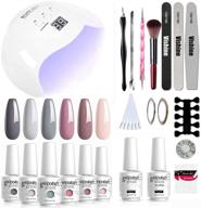 сушильная лампа для гель-лака vishine uv led nail lamp: усовершенствованный 40 вт светодиодный уф свет с гель-лаком 6 цветов, базовый гель, топовое покрытие и профессиональные инструменты и аксессуары для нейл-арта. логотип