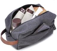 🌧️ lucky rain travel toiletry bag with genuine leather handle - dopp kit logo