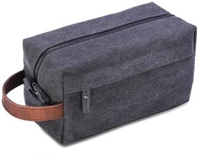 img 3 attached to 🌧️ Lucky Rain Travel Toiletry Bag with Genuine Leather Handle - Dopp Kit
