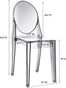 img 2 attached to 🪑 Modway Casper Acrylic Stacking Chair in Smoke - Stylish and Fully Assembled for Kitchen and Dining Room
