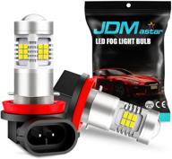 🔆 jdm astar projector led fog light bulbs h11 h16 - bright white px chips for enhanced visibility logo