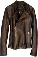 distressed brown lambskin leather jacket for women - dashx kenna-w logo