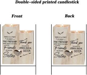 img 1 attached to 🕯️ Versatile Double-Sided Printing Candle Holder – Perfect Gift for Your Unbiological Sister, Best Friend, and Bestie-Candle