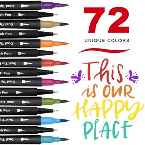 Piochoo Dual Brush Marker Pens, 72 Colored Markers Set with Fine Tip and Brush Tip for Kids,Art Markers for Adult Coloring