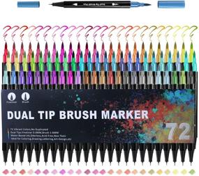  Dual Brush Marker Pens, 72 Colors Art Markers Set with Fine  and Brush Tip for Kids Adult Coloring Book Bullet Journaling Note Taking  Planner Hand Lettering Calligraphy Drawing Art Supplies