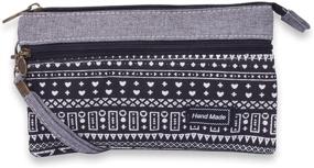 img 4 attached to WITERY Canvas Wristlet Handmade Wallets Women's Handbags & Wallets