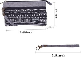 img 2 attached to WITERY Canvas Wristlet Handmade Wallets Women's Handbags & Wallets