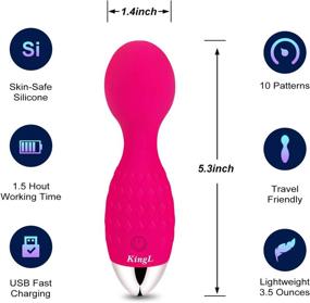 img 2 attached to 💆 KingL Mini Massager: 10 Magic Vibration Modes for Ultimate Relaxation - Handy Tool for Shoulders, Arms, Legs, Back, and Neck