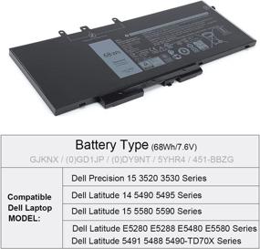 img 3 attached to 🔋 GJKNX Battery 68Wh: Ideal Replacement for Dell Latitude & Precision Series - Compatible with GD1JP, DY9NT, 5YHR4!