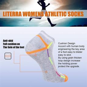 img 2 attached to LITERRA Women's Ankle Socks: 6-Pairs Athletic Running Low Cut Socks with Cushioned Comfort