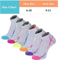 literra women's ankle socks: 6-pairs athletic running low cut socks with cushioned comfort логотип