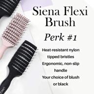 🌸 расческа с вентиляцией l'ange hair siena flexi для легкого расчесывания и укладки всех типов волос, гибкая с термостойкими нейлоновыми кончиками щетинки, в цвете румянец. логотип