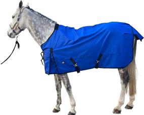 img 2 attached to 🐎 TGW RIDING Comfitec Essential Standard Neck Horse Turnout Sheet - Premium Waterproof and Breathable Rain Sheet Lite (Royal Blue, 68")