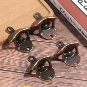 img 2 attached to Vintage Style Wall Mount Bottle Opener Set: 12pcs Zinc Alloy Opener with 24pcs Mounting Screws - Ideal for Kitchen, Cafe, Bars