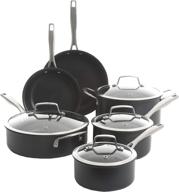 🍳 kenmore pro arbor heights: 7-layer induction nonstick platinum cookware set - 10 pieces, black logo