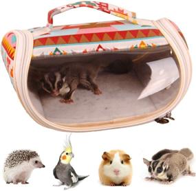 img 4 attached to Portable Small Animal Carrier Bag for Hamster, Rat, Mice, Guinea Pig, Chinchilla, Hedgehog, Squirrel, Sugar Glider, and Small Parrots - Ideal for Outdoor Travel