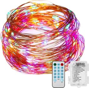 img 4 attached to 🔋 ARMPHEN Battery Powered String Lights - 33ft 100 LEDs Multicolor Fairy Lights with Remote Control: Color Changing, Music Sync, and Timer - Perfect for Festival & Christmas Decoration in Bedroom