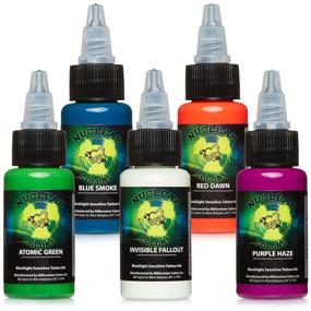 img 3 attached to 🌈 Millennium Mom's Nuclear UV Blacklight Tattoo Ink Set - 5 Colors - 0.5 oz