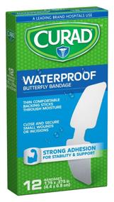 img 3 attached to 🦋 Curad CUR47442RB Waterproof Butterfly Closures - 1-3/4" x 3/8" - Box of 12 Bandages for Effective Wound Closure