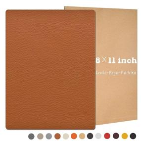 img 4 attached to 🛠 Premium Leather Repair Patch Kit - 4 Pieces, 8 × 11 inch | Self-Adhesive Sticker for Leather & Vinyl Repair | Furniture, Sofas, Couch, Car Seat, Belts, Jackets | Choose from 13 Vibrant Colors (Light Brown)