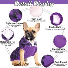 img 2 attached to 🐶 IDOMIK Dog Winter Coat/Hoodie: British Plaid Cold Weather Jacket for Small, Medium, and Large Breeds with Removable Hat. Cozy and Warm Pet Apparel/Outfit with Pocket and Plush Lining.