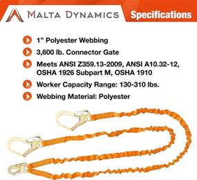 img 1 attached to 🧯 Enhanced Double Shock Absorbing Lanyard for Occupational Health & Safety