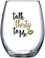 🍷 talk thirty to me - fun and unforgettable 30th birthday gifts for women - raise a toast with dirty 30 gifts - perfect for her, wife, daughter, girlfriend, best friend - 15 oz stemless wine glass логотип