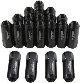 img 4 attached to 🔧 20PCS JDMSPEED Black 60MM M12X1.5 Aluminum Extended Tuner Lug Nuts - Replacement for Wheel Rims