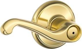 img 3 attached to 🔐 Schlage Flair Bed & Bath Privacy Lock Lever in Bright Brass - F40 V FLA 605