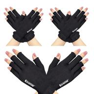 🧤 gsafeme gel manicure gloves - uv protection fingerless hand sleeves for women. blocking led nail lamp or sunlight. suitable for home and outdoor use. black. size: small. pack of 3 pairs. logo