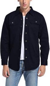 img 2 attached to 👕 XXL Heavyweight Canvas Flannel Jacket: Stylish Men's Clothing for Max Comfort