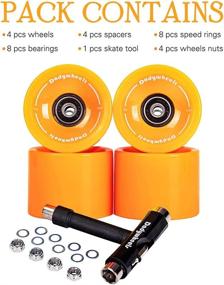 img 3 attached to 🛹 Dadywheels 70mm 78A Longboard Skateboard Wheels with ABEC-9 Bearings, Spacers, and Skate Tool: Complete Set of 4 for Optimal Performance!