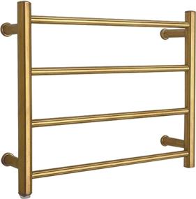 img 4 attached to 🔌 BILLY'S HOME Electric Towel Warmer Drying Rack - Wall-Mounted, 304 Stainless Steel with 4 Heated Bars - Bathroom Gold, 450×540×125mm, Plugin