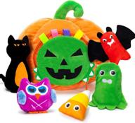 🎃 my first baby plush pumpkin toys: nontoxic halloween playset for infants, soft cloth crinkle toy gift logo