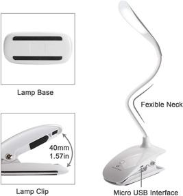 img 1 attached to 📚 Rechargeable LED Clip-on Book Light - Moobibear 14 LEDs Reading Lights Dimmable, 3-Level Brightness Touch Sensitive Eye Protection Table Lamp for Books, Bed, Children's Bedroom - USB Cable Included